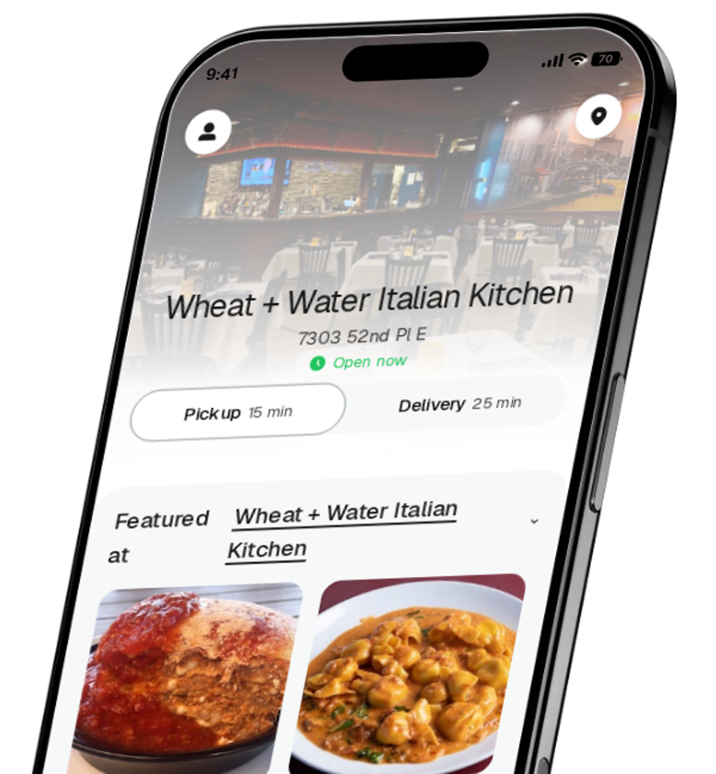 Wheat + Water Italian Kitchen app preview